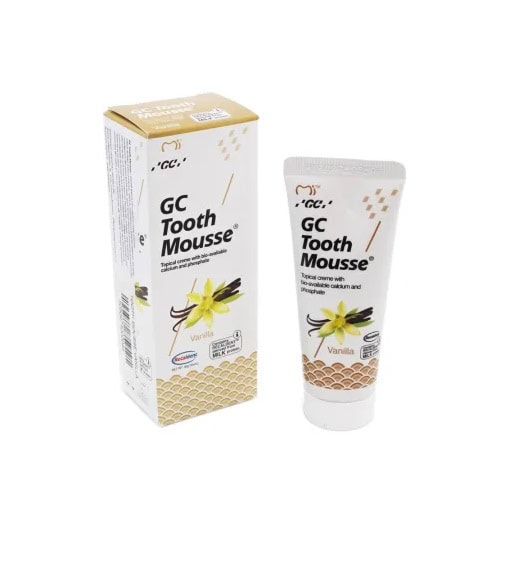 crema-protectoare-de-remineralizare-pentru-dinti-sensibili-fara-flor-aroma-vanilie-35-ml-gc-tooth-mousse-O36447-farmacia-morpheus Crema Protectoare de Remineralizare pentru Dinți Sensibili fara Flor, Aroma Vanilie, 35 ml, GC Tooth Mousse