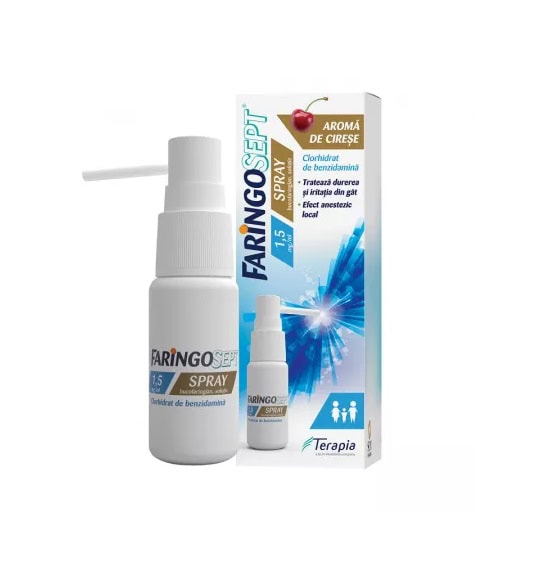 faringosept-15-mg-ml-spray-bucofaringian-solutie-15-ml-terapia-O23396-farmacia-morpheus Faringosept, 1,5 mg/ml Spray Bucofaringian, Soluție, 15 ml, Terapia
