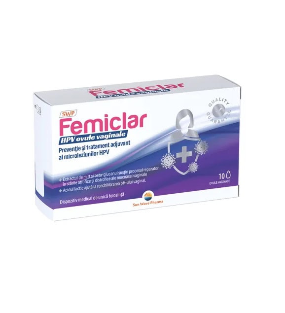 Femiclar HPV, 10 Ovule, Sun Wave Pharma