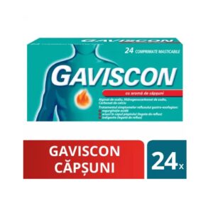 Gaviscon Capsuni, 24 Comprimate Masticabile, Reckitt Benckiser