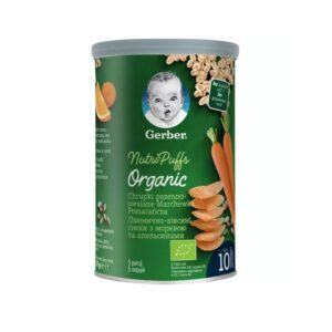 Gustare Bio cu Cereale, Morcovi si Portocale, +10 Luni, 35 gr, Gerber