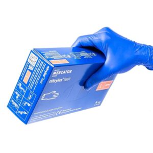 Manusi de Unica Folosinta, 100 Bucati, Nitrylex Classic Albastre, L, Mercator Medical