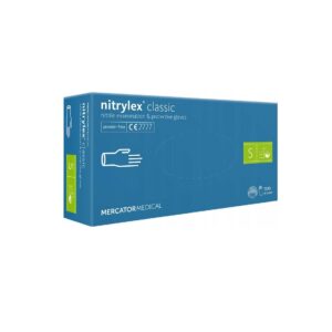 Manusi de Unica Folosinta, 100 Bucati, Nitrylex Classic Albastre, S, Mercator Medical