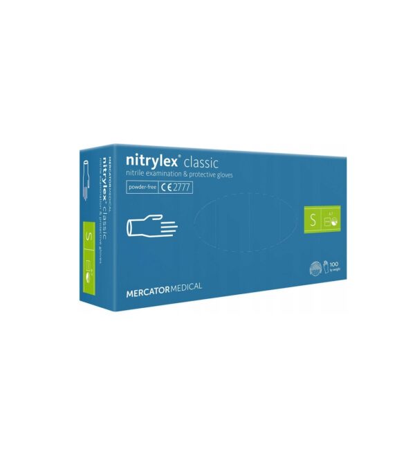 Manusi de Unica Folosinta, 100 Bucati, Nitrylex Classic Albastre, S, Mercator Medical