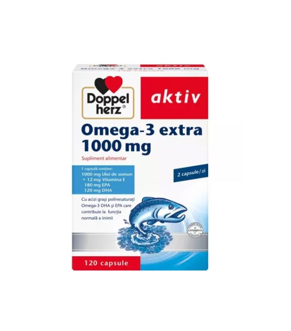 omega-3-extra-cu-ulei-de-somon-1000-mg-120-capsule-doppelherz-O33580-farmacia-morpheus Omega 3 Extra cu Ulei de Somon, 1000 mg, 120 Capsule, Doppelherz