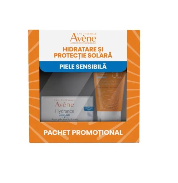 Pachet Gel Crema Hidratant Hydrance Aqua 50 ml + Crema Anti-Age cu SPF 50+ 50 ml, Avene