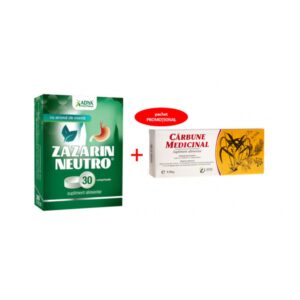 Pachet Zazarin Neutro Menta, 30 Comprimate + Carbune Medicinal, 30 Comprimate, Adya Green Pharma