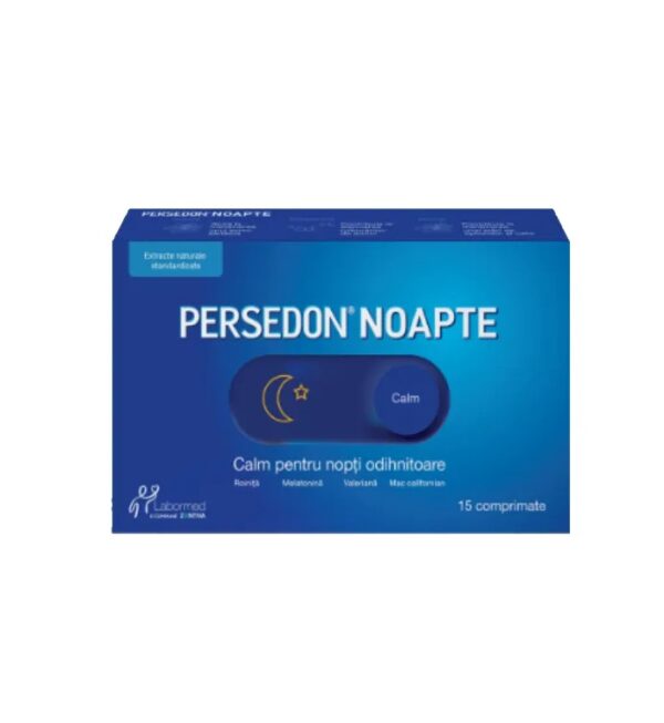 Persedon Noapte, comprimate pentru somn, calm și relaxare, ideal pentru nopți odihnitoare, de la Lab.