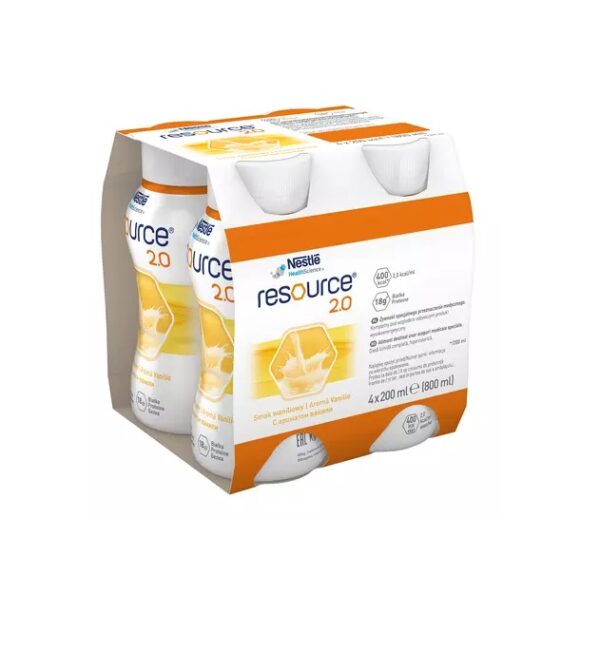 Resource 2.0 cu Aroma de Vanilie, 4 x 200 ml, Nestle