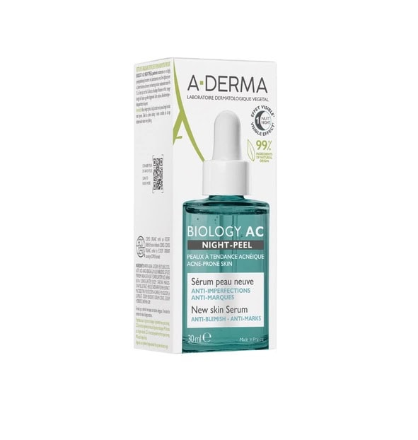 Serum Peeling de Noapte Biology AC, 30 ml, A-Derma