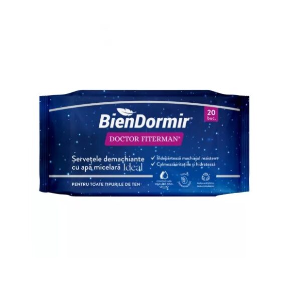 Servetele Demachiante Bien Dormir Ideal, 20 Bucati, Doctor Fiterman