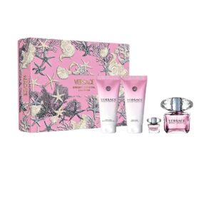Set Cadou pentru Femei, Bright Crystal EDT 90 ml + Gel De Baie & Gel De Duș 100 ml + Loțiune De Corp 100 ml + Miniatură EDT 5 ml, Versace