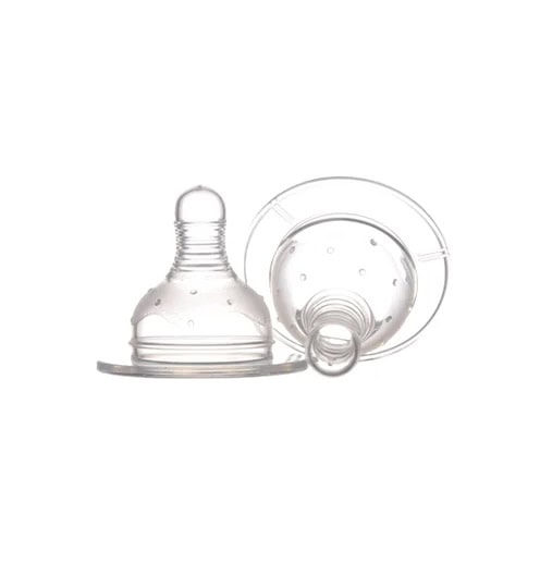 Set Tetine Silicon Gat Larg pentru Lichide Groase 3+ Baby, 2 Bucati, Minut