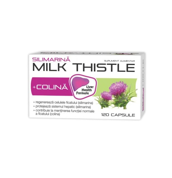 Silimarina + Colina Milk Thistle, 400 mg, 120 Capsule, Zdrovit