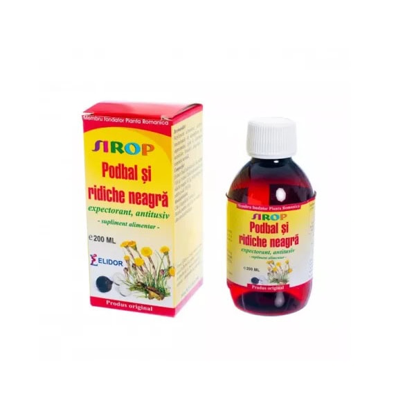 Sirop Podbal si Ridiche Neagra, 200 ml, Elidor