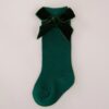 Sosete Bebe Lungi cu Fundita Catifea Vero, Green, Little Prints