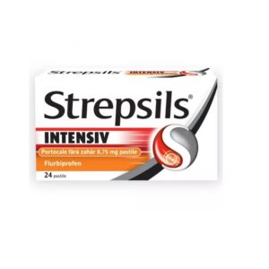 Strepsils Intensiv Fara Zahar cu Aroma de Portocale, 8,75 mg, 24 Pastile, Reckitt Benckiser