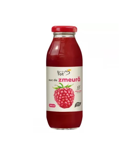 Suc Natural de Zmeura Fara Zahar Bun de Tot, 300 ml, Dacia Plant