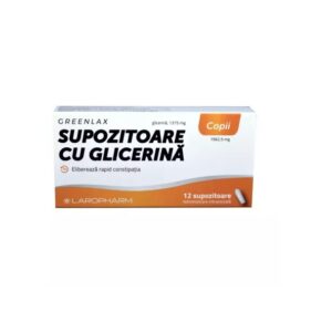 Supozitoare cu Glicerina pentru Copii Greenlax, 12 Bucati, Laropharm