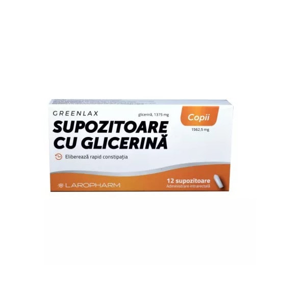supozitoare-cu-glicerina-pentru-copii-greenlax-12-bucati-laropharm-O22026-farmacia-morpheus Supozitoare cu Glicerina pentru Copii Greenlax, 12 Bucati, Laropharm
