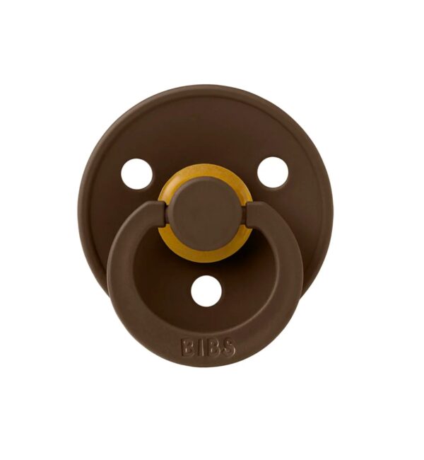 Suzeta din Latex cu Tentina Rotunda pentru +6 Luni Mocha, BIBS