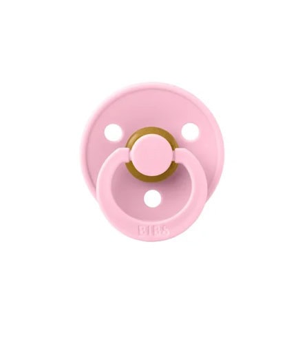 Suzeta din Latex cu Tetina Rotunda, 0 Luni+, Colour Baby Pink, BIBS