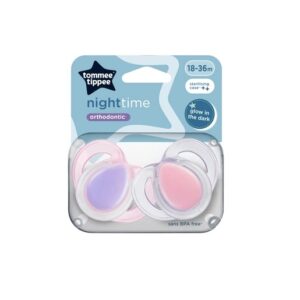 Suzete Ortodentice Night Time, 18-36 Luni, Roz, 2 Bucati, Tommee Tippee