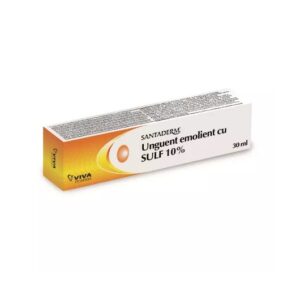 Unguent Emolient cu Sulf 10% Santaderm, 30ml, Viva Pharma