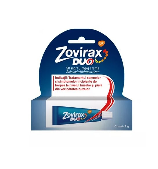 Zovirax Duo Crema, 50 mg/10mg/g, 2 g, Gsk