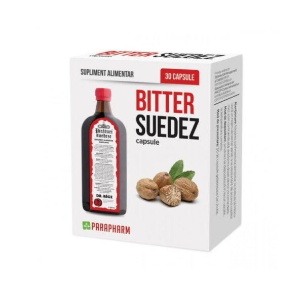 Bitter Suedez, 30 capsule, Parapharm Capsulă Bitter Suedez pentru sănătate digestivă și detoxifiere.