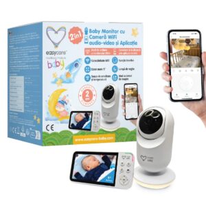 Baby Monitor 2 in 1 Camera WiFi Audio-Video si Aplicatie, Easycare Baby