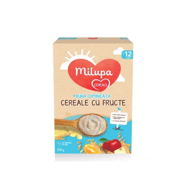 Cereale cu Fructe Buna Dimineata, +12 Luni, 250gr, Milupa