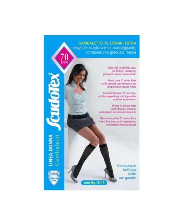 Ciorapi Extra pana la Genunchi pentru Femei, 19-22 mmHg(70DEN), Nr.2, Daino, ScudoTex