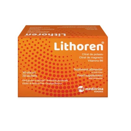 Lithoren Aroma de Portocale, 30 Plicuri, Meditrina Pharmaceuticals