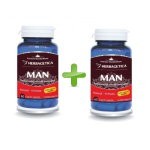 Pachet Tonic Sexual pentru Barbati Man, 60 + 60 Capsule, Herbagetica