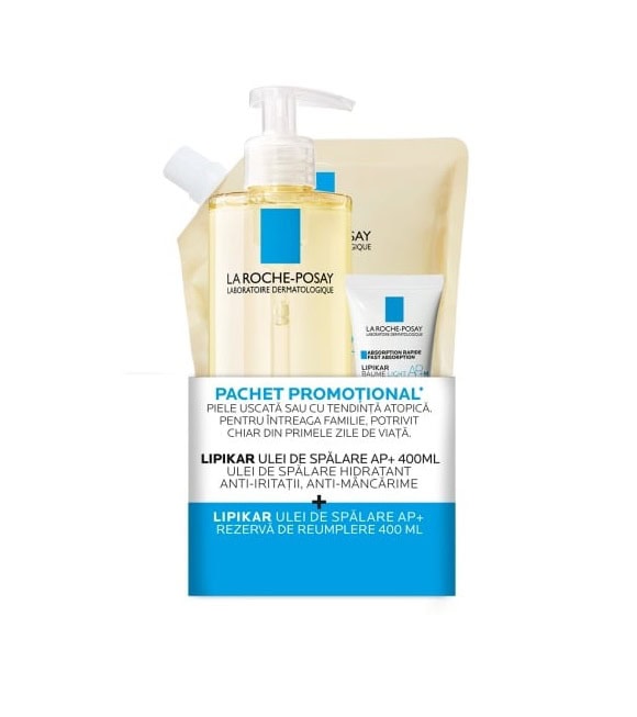 pachet-promotional-lipikar-ulei-de-spalare-ap-400-ml-rezerva-400-ml-baume-light-15-ml-la-roche-posay-O41604-farmacia-morpheus Pachet Promotional Lipikar Ulei de Spalare AP+ 400 ml + Rezerva 400 ml + Baume Light 15 ml, La Roche-Posay