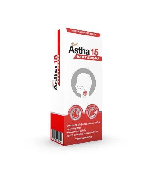 Spray Bucofaringian Astha 15 Adult Spray, 30 ml, Sun Wave Pharma