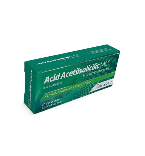 Acid Acetilsalicilic MCC, 500 mg, 20 Comprimate, Magistra C&C