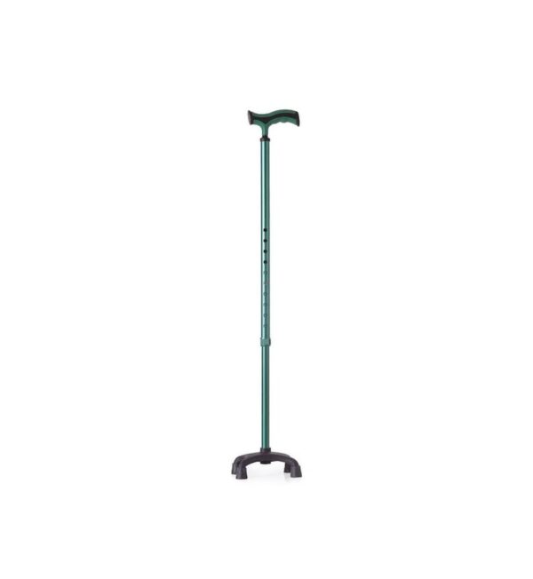 Baston Reglabil Verde din Aluminiu cu Pufar, Baza in Patru Puncte, RP192V, Moretti