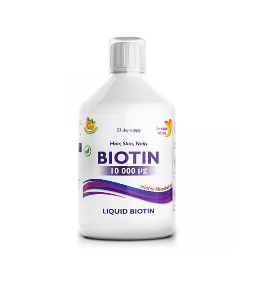 Biotina Lichida, 10.000 mcg, 500 ml, Swedish Nutra