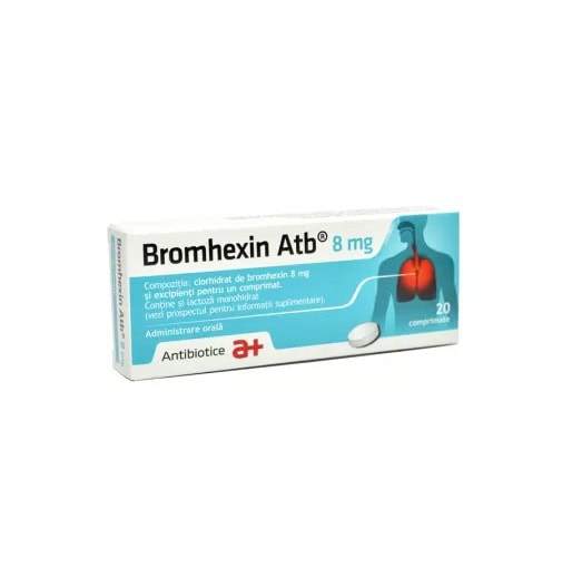 Bromhexin, 8 mg, 20 Comprimate, Antibiotice SA