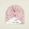 Caciulita Turban Bebelusi din Bumbac cu Fundita, Light Lavanda, 0-6 Luni, Little Prints
