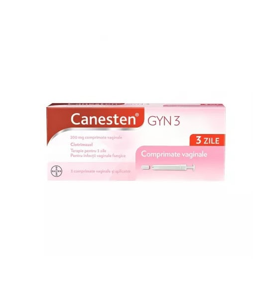 Canesten Gyn 3, 200 mg, 3 Comprimate Vaginale, Bayer