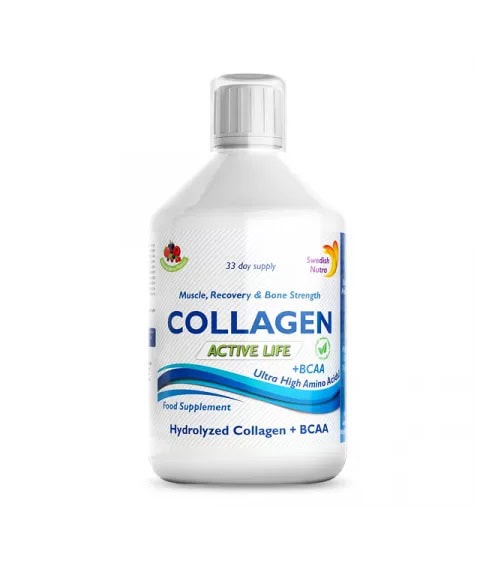 Colagen Lichid Hidrolizat Tip 1, 2 si 3 Active Life, 5000mg, 500 ml, Swedish Nutra