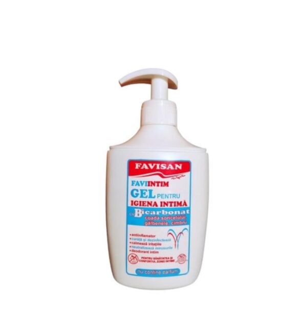 Gel Igiena Intima cu Bicarbonat, Coada Soricelului, Galbenele si Cimbru, 300ml, Favisan