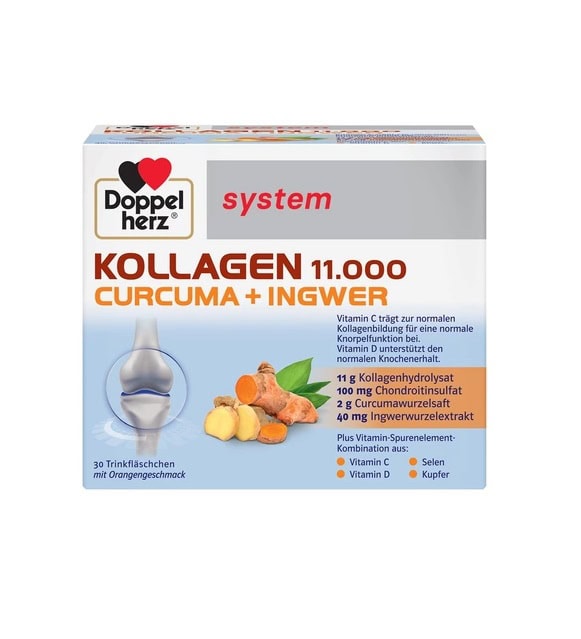 Kollagen 11.000 Curcuma + Ghimbir, 30 Flacoane, Doppelherz