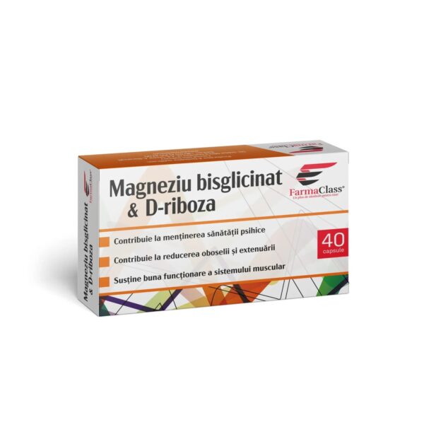 Magneziu Bisglicinat cu D-Riboza, 40 Capsule, Farmaclass