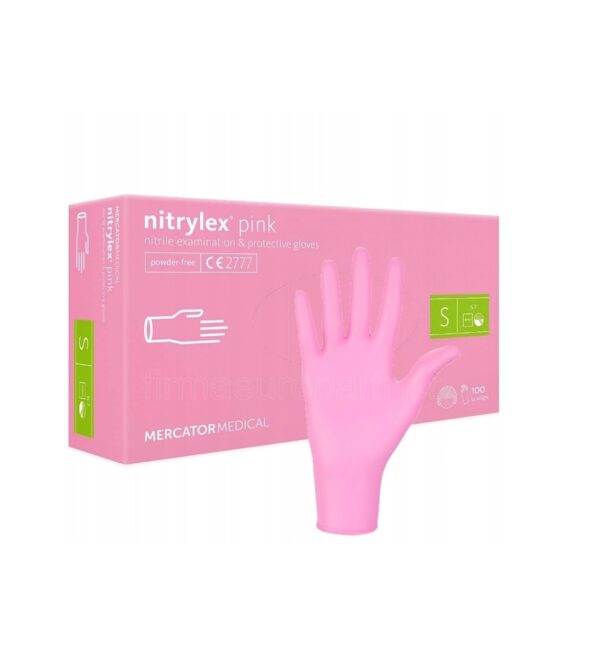 Manusi de Unica Folosinta, 100 Bucati, Nitrylex Pink, S, Mercator Medical