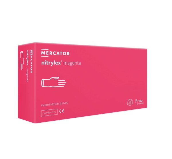 Manusi Marimea XL din Nitril Colagen, Magenta, 100 Bucati, Mercator Medical