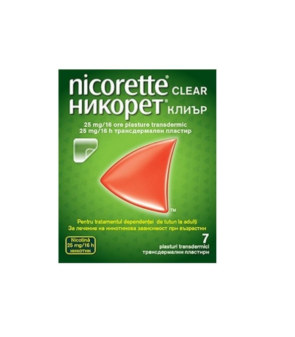 Nicorette Clear, 25 mg/16 h, 7 Plasturi, Mcneil